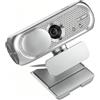 TRAUSI Webcam HD 1080P con microfono, cancellazione del rumore, copertura della privacy, obiettivo grandangolare, correzione automatica della luce, webcam USB Plug & Play per laptop, desktop, PC, Mac