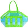 LucyStudio Borsa da Spiaggia Grande 1 Pezzi Rete Blu Portatili Borsa per Giocattoli da Spiaggia Pieghevole Borsa Spiaggia da Rete Anti-Sabbia in Tessuto per riporvi Giocattoli da Bambino Wet asciugamani