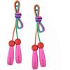 OTraki 2 Pezzi Corda per Saltare Regolabile 2.5M Salto Corda in Cotone con Manico in Legno Skipping Rope per Ragazzo Ragazza Fitness Allenamento Esercizio