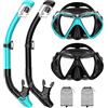 Jwintee Attrezzatura da snorkeling per adulti, set di maschera da snorkeling per adulti con boccaglio Dry Top, maschera panoramica subacquea e boccaglio, set da snorkeling anti-appannamento a prova di perdite