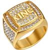 JewelryWe Anello da Uomo Preghiere Gesu'Croce in Acciaio Inox Colore Oro