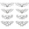 arricraft 8 pz 4 stili Modelli Lega Strass Clip per Scarpe, Clip per Fibbie Decorative per Scarpe In Cristallo Lucido Color Platino per Tacchi Alti Da Sposa Da Sposa