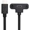 xiwai Cavo dati di prolunga USB-C 480 Mbps, da USB di tipo C maschio a femmina ad angolo superiore con chiusura a vite, pannelli fissi Extender per fotocamera VR, 0,3 m