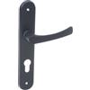 Aqbau® Set maniglia per porta a piastra lunga, colore nero, maniglia per porta, maniglia per porta, maniglia per porta (PZ)