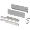 Emuca - Cassetto esterno Vertex 40 kg altezza 131 mm, Profondità:350mm, Verniciato alluminio, Acciaio, 1 u.