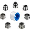 XNTONG Set di 7 adattatori per rubinetto, 7 misure su filettatura maschio | Adattatore maschio filettatura: M16, M16.5, M18.5, M20, M22, M24, M28 a M22 filettatura maschio, con guarnizioni e nastro