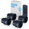 sonero® set di prese radio 2300 watt - 1x telecomando, 4x prese per uso interno, portata 30 m, antracite