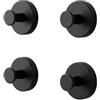 Zhcwldmi 4 ganci a ventosa in acciaio inox, senza fori, ganci con ventosa extra forte, ganci da parete per bagno, cucina, vetro specchio (nero)