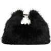 Fiorky Borsa a tracolla soffice da donna in pelliccia sintetica Borsa in morbido peluche con tracolla regolabile Borsa hobo in tinta unita for feste di viaggio