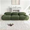Rvjiahe Divano 3 posti in tessuto di corda premium, modulare, antiscivolo, senza montaggio, braccioli ergonomici e imbottitura altamente elastica per soggiorno e camera da letto, Verde (Verde)