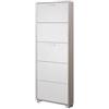 Sarmog Scarpiera olmo e bianco fiammato con 5 ante, 70x190x18 cm
