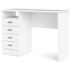 Scrivania con 4 cassetti bianca, 110x76x48,5 cm