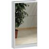 Sarmog Scarpiera bianca con 3 ante a specchio, 62x114x18 cm