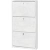 Sarmog Scarpiera bianca con 3 ante, 63x18x117 cm