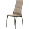 BellaHome Sedia madeira ecopelle tortora, 44x54x100 cm
