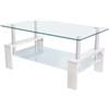 Tavolino da soggiorno bellahome alva bianco con top in vetro temperato 100x60x45 cm
