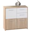 Inter Link Credenza buffet 2 cassetti e 3 ante rovere e bianco 77x30x77 cm