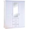Inter Link Armadio 3 ante battenti con specchio e 3 cassetti bianco 140x190x55 cm