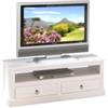 Inter Link Porta tv bianco in pino massello, 118x45x39 cm