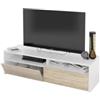 Mobile soggiorno porta tv kioto bianco e rovere