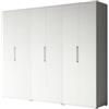 Armadio 6 ante battenti bianco 240x52x207 cm