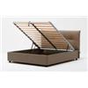 Letto matrimoniale con contenitore easy rivestito in ecopelle tortora 160x190 cm