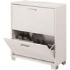 Sarmog Scarpiera bianco fiammato con 2 ante, 70x29x82 cm