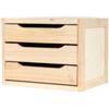 Cassettiera 3 cassetti natura in pino massello 30x39x29,5 cm