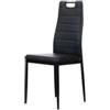 BellaHome Sedia da pranzo lanzarote in ecopelle nero 42x49x97 cm