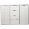 BellaHome Madia 2 ante e 4 cassetti bellahome kristy bianco venato 116x35x80 cm