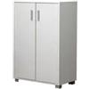 BellaHome Armadio multifunzione 2 ante battenti bellahome effetto venato bianco 60x35x90 cm