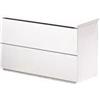 Comodino 2 cassetti giotto bianco fiammato 49x38x41 cm