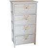 Armonia Cassettiera armonia white washed 4 cassetti cuore e fiocchi in legno di paulownia 40x29x73 cm