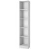 Libreria stretta con 4 ripiani - tinta bianco - 40.6x26.7x204 cm.