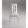 BellaHome Sedia da pranzo dallas in ecopelle bianco 46x45x100 cm