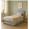 Letto una piazza e mezza con contenitore moon in ecopelle grigio 120x190 cm
