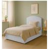 Letto una piazza e mezza con contenitore moon in tessuto bianco 120x190 cm