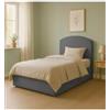 Letto una piazza e mezza con contenitore moon in tessuto grigio 120x190 cm