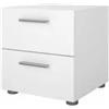 Comodino 2 cassetti pepe bianco 40x40,2x42,3 cm