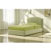 Letto una piazza e mezza con contenitore moon in tessuto verde 120x190 cm