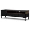 Mobile tv nero e legno con 1 anta e 3 cassetti, 156x48x48 cm