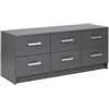 Inter Link Cassettiera grigia con 6 cassetti, 121,8x40x50,8 cm