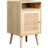 BellaHome Mobiletto multifunzionale bellahome con porta battente in rattan 40x39x71 cm