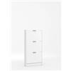 BellaHome Scarpiera bianca con 3 ante 58x18x119 cm