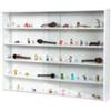 BellaHome Vetrinetta espositore per collezionismo bellahome bianco con ante in vetro temperato 80x11x60 cm