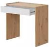 Scrivania con cassetto legno e bianco 81,5x40x77 cm