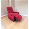 BellaHome Poltrona bellahome clara con recliner in tessuto bordeaux 71x88x102 cm