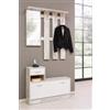 BellaHome Mobile da ingresso con specchio effetto anticato bianco 100x180x25 cm