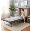 BellaHome Mobile letto singolo estraibile bellahome a scomparsa con rete e materasso marrone 80x190 cm