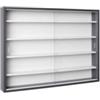 Inter Link Vetrinetta scaffale in legno grigio con ante in vetro scorrevoli, 80x9,5x60 cm
